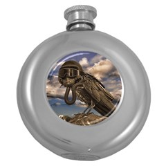 Apocalyptic Future Concept Artwork Round Hip Flask (5 Oz) by dflcprintsclothing