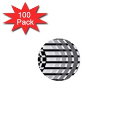 Nine Bar Monochrome Fade Squared Bend 1  Mini Buttons (100 Pack)  by WetdryvacsLair