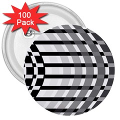 Nine Bar Monochrome Fade Squared Bend 3  Buttons (100 Pack)  by WetdryvacsLair