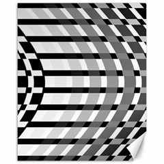 Nine Bar Monochrome Fade Squared Bend Canvas 16  X 20 