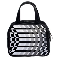 Nine Bar Monochrome Fade Squared Bend Classic Handbag (two Sides) by WetdryvacsLair