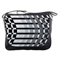 Nine Bar Monochrome Fade Squared Bend Messenger Bag by WetdryvacsLair