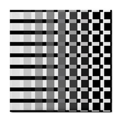 Nine Bar Monochrome Fade Squared Pulled Inverted Tile Coaster