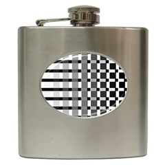 Nine Bar Monochrome Fade Squared Pulled Inverted Hip Flask (6 Oz) by WetdryvacsLair