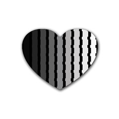 Nine Bar Monochrome Fade Squared Pulled Rubber Coaster (heart) 