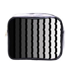Nine Bar Monochrome Fade Squared Pulled Mini Toiletries Bag (one Side) by WetdryvacsLair