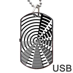 Nine Bar Monochrome Fade Squared Wheel Dog Tag Usb Flash (one Side) by WetdryvacsLair