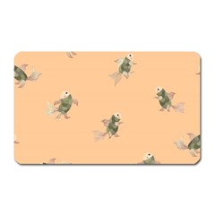 Delicate Decorative Seamless  Pattern With  Fairy Fish On The Peach Background Magnet (rectangular) by EvgeniiaBychkova