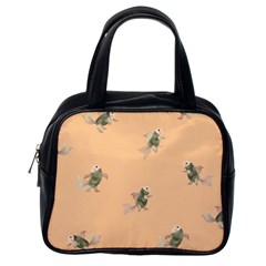 Delicate Decorative Seamless  Pattern With  Fairy Fish On The Peach Background Classic Handbag (one Side) by EvgeniiaBychkova