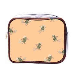 Delicate Decorative Seamless  Pattern With  Fairy Fish On The Peach Background Mini Toiletries Bag (one Side) by EvgeniiaBychkova