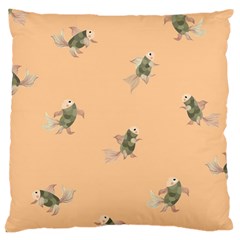 Delicate Decorative Seamless  Pattern With  Fairy Fish On The Peach Background Large Cushion Case (two Sides) by EvgeniiaBychkova