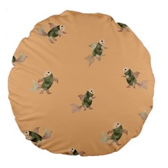Fairy Fish On  Peach Background Large 18  Premium Round Cushions