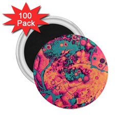 Orange And Turquoise Alcohol Ink  2 25  Magnets (100 Pack)  by Dazzleway