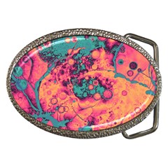 Orange And Turquoise Alcohol Ink  Belt Buckles