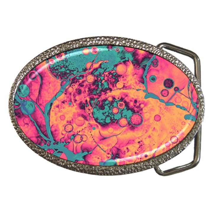 Orange and turquoise alcohol ink  Belt Buckles