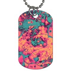 Orange And Turquoise Alcohol Ink  Dog Tag (two Sides) by Dazzleway