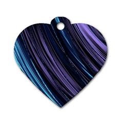 Blue And Purple Stripes Dog Tag Heart (one Side) by Dazzleway