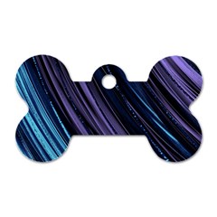 Blue And Purple Stripes Dog Tag Bone (one Side) by Dazzleway
