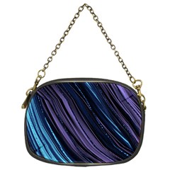 Blue And Purple Stripes Chain Purse (one Side) by Dazzleway