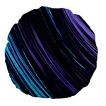 Blue and purple stripes Large 18  Premium Flano Round Cushions Back