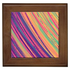 Colorful Stripes Framed Tile