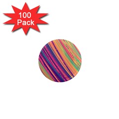 Colorful stripes 1  Mini Magnets (100 pack) 