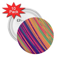 Colorful Stripes 2 25  Buttons (10 Pack)  by Dazzleway