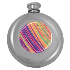 Colorful Stripes Round Hip Flask (5 Oz) by Dazzleway