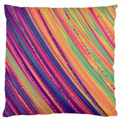 Colorful Stripes Large Cushion Case (one Side) by Dazzleway