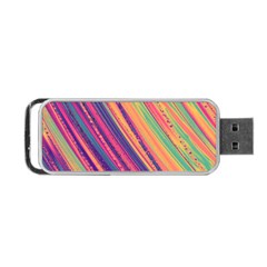 Colorful Stripes Portable Usb Flash (one Side) by Dazzleway