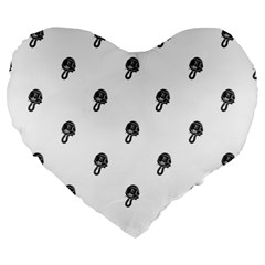 Aviator Helmet Motif Print Pattern Large 19  Premium Flano Heart Shape Cushions by dflcprintsclothing