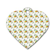 Background Cactus Dog Tag Heart (Two Sides)