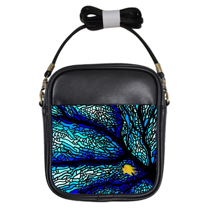 Sea-fans-diving-coral-stained-glass Girls Sling Bag