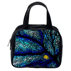 Sea-fans-diving-coral-stained-glass Classic Handbag (one Side) by Sapixe