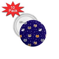 Multi Cats 1 75  Buttons (10 Pack) by CleverGoods