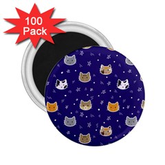 Multi Cats 2 25  Magnets (100 Pack)  by CleverGoods