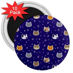 Multi Cats 3  Magnets (10 pack) 
