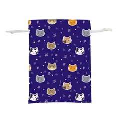 Multi Kitty Lightweight Drawstring Pouch (l) by CleverGoods