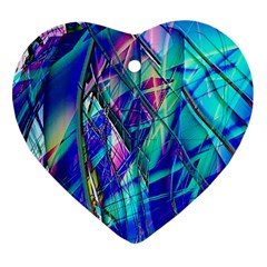 Title Wave, Blue, Crashing, Wave, Natuere, Abstact, File Img 20201219 024243 200 Heart Ornament (two Sides) by ScottFreeArt