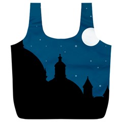 Silhouette Night Scene Cityscape Illustration Full Print Recycle Bag (xxxl) by dflcprintsclothing