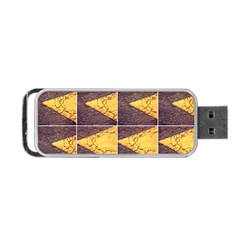 Yellow, Traffic, Cone, Arrow, Cracks, Asphalt  Portable Usb Flash (two Sides) by ScottFreeArt