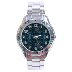 Fancy Stone Mosaic Print Pattern Stainless Steel Analogue Watch by dflcprintsclothing