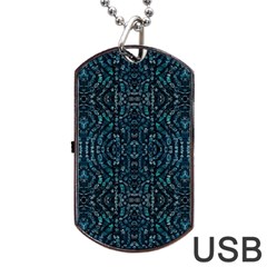 Fancy Stone Mosaic Print Pattern Dog Tag Usb Flash (one Side) by dflcprintsclothing