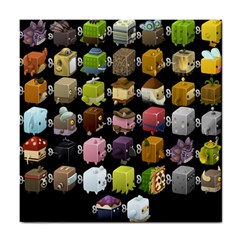 Glitch Glitchen Npc Cubimals Pattern Tile Coaster by WetdryvacsLair