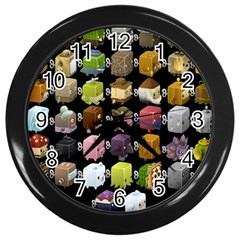 Glitch Glitchen Npc Cubimals Pattern Wall Clock (black) by WetdryvacsLair