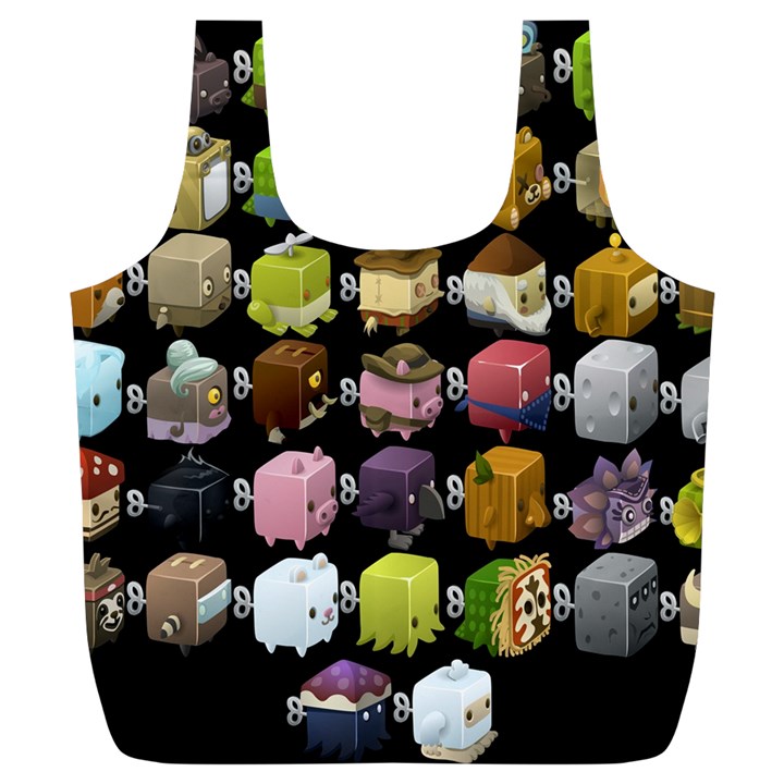 Glitch Glitchen Npc Cubimals Pattern Full Print Recycle Bag (XL)