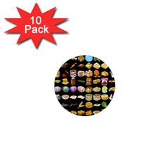 Glitch Glitchen Food Pattern One 1  Mini Magnet (10 Pack)  by WetdryvacsLair