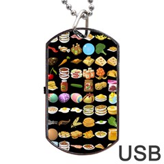 Glitch Glitchen Food Pattern One Dog Tag Usb Flash (two Sides) by WetdryvacsLair