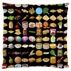 Glitch Glitchen Food Pattern One Large Cushion Case (one Side) by WetdryvacsLair