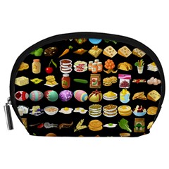 Glitch Glitchen Food Pattern One Accessory Pouch (large) by WetdryvacsLair